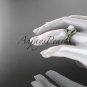 14kt yellow gold diamond leaf and flower wedding ring, engagement ring AP244