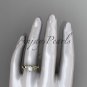 14k yellow gold diamond pearl leaf engagement ring AP385