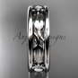 14kt white gold diamond leaf wedding band, engagement ring ADLR401B