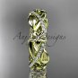 14kt yellow gold diamond leaf and flower wedding band, engagement ring ADLR403B