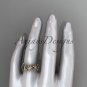 14kt rose gold diamond band and vine wedding band, floral engagement band, wedding band ADLR339B
