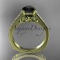 14kt yellow gold diamond engagement ring with a Black Diamond center stone ADER114