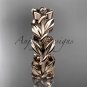 14kt rose gold leaf wedding ring, wedding band ADLR120G