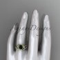 14kt yellow gold diamond floral engagement set with a Black Diamond center stone ADLR125S