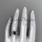 Platinum diamond floral engagement set with a Black Diamond center stone ADLR125S