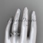 14k white gold diamond leaf and vine wedding ring, engagement set ADLR317S