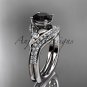 Platinum diamond engagement ring set with a Black Diamond center stone ADLR112S