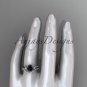 Platinum diamond engagement ring set with a Black Diamond center stone ADLR112S