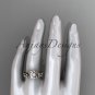 14kt rose gold diamond floral wedding ring, engagement set ADLR126S