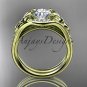 14kt yellow gold diamond floral wedding ring, engagement set ADLR126S