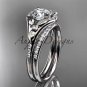 Platinum diamond floral wedding ring, engagement set ADLR126S