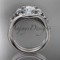 Platinum diamond floral wedding ring, engagement set ADLR126S
