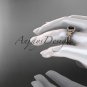 14kt white gold diamond floral engagement ring with a Black Diamond center stone ADLR127rose