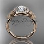 14kt rose gold diamond floral wedding ring, engagement ring ADLR127