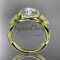 14kt yellow gold diamond floral wedding ring, engagement ring ADLR127