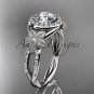 Platinum diamond floral wedding ring, engagement ring ADLR127