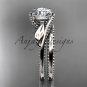Unique 14kt white gold engagement set with a "Forever One" Moissanite center stone ADLR322S