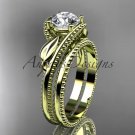 Unique 14kt yellow gold engagement set with a "Forever One" Moissanite center stone ADLR322S