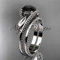 Unique 14kt white gold engagement set with a Black Diamond center stone ADLR322S