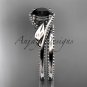 Unique 14kt white gold engagement set with a Black Diamond center stone ADLR322S