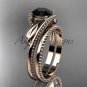Unique 14kt rose gold engagement set with a Black Diamond center stone ADLR322S