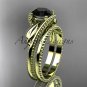 Unique 14kt yellow gold engagement set with a Black Diamond center stone ADLR322S