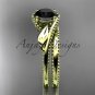 Unique 14kt yellow gold engagement set with a Black Diamond center stone ADLR322S