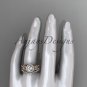 14kt rose gold diamond floral wedding ring, engagement set ADLR127S