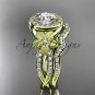 14kt yellow gold diamond floral wedding ring, engagement set ADLR127S