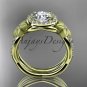 14kt yellow gold diamond floral wedding ring, engagement set ADLR127S
