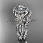 Platinum diamond floral wedding ring, engagement set ADLR127S