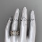 14kt rose gold diamond floral engagement set with a "Forever One" Moissanite center stone ADLR127S