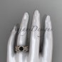 14kt rose gold diamond floral engagement set with a Black Diamond center stone ADLR127S