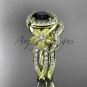 14kt yellow gold diamond floral engagement set with a Black Diamond center stone ADLR127S