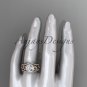 14kt rose gold diamond engagement ring. Moissanite double matching band ADLR127S