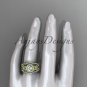 14kt tellow gold diamond engagement ring.  Moissanite double matching band ADLR127S