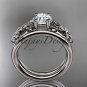 14kt white gold celtic trinity knot wedding ring, engagement set CT7169S