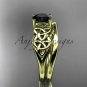 14kt yellow gold celtic trinity knot engagement set with a Black Diamond center stone CT7169S