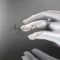 14kt white gold celtic trinity knot engagement ring , wedding ring CT766