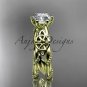 14kt yellow gold celtic trinity knot engagement ring with a Moissanite center stone CT766