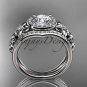 14kt white gold diamond floral wedding ring, engagement set ADLR131S