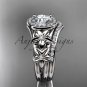 14kt white gold diamond floral engagement set with a "Forever One" Moissanite center stone ADLR131S