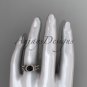 14kt rose gold diamond engagement ring with a Black Diamond center stone ADLR141