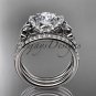 14kt white gold diamond butterfly wedding ring, engagement set ADLR141S