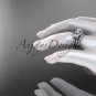 14kt white gold diamond butterfly wedding ring, engagement set ADLR141S