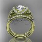 14kt yellow gold diamond butterfly wedding ring, engagement set ADLR141S