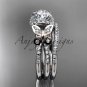 Platinum  diamond butterfly wedding ring, engagement set ADLR141S