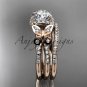 14kt rose gold diamond engagement set with a "Forever One" Moissanite center stone ADLR141S