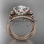 14kt rose gold diamond engagement set with a "Forever One" Moissanite center stone ADLR141S