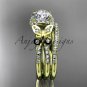 14kt yellow gold diamond engagement set with a "Forever One" Moissanite center stone ADLR141S